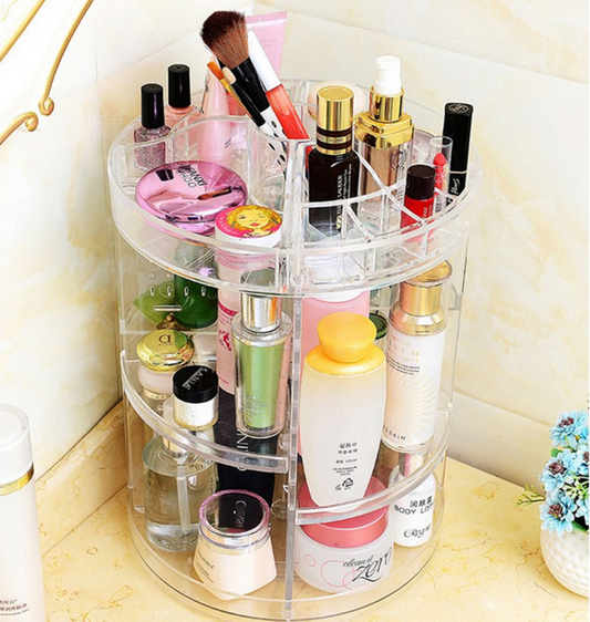 Makeup Organizer 360 Rotating plastic Cosmetics Storage Case Detachable Spinning Makeup Holder Storage
