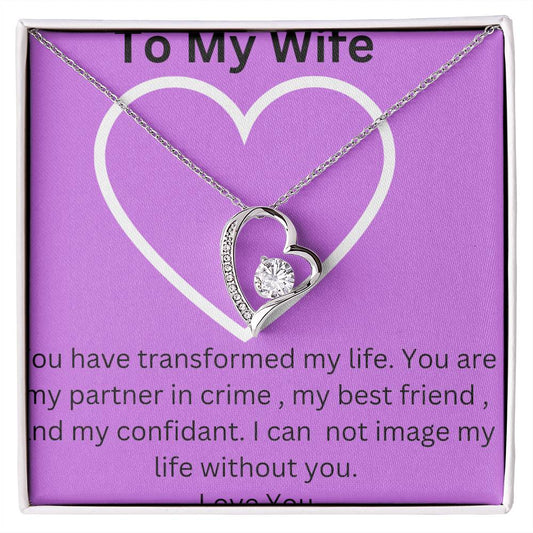 Wife heart diamond necklace
